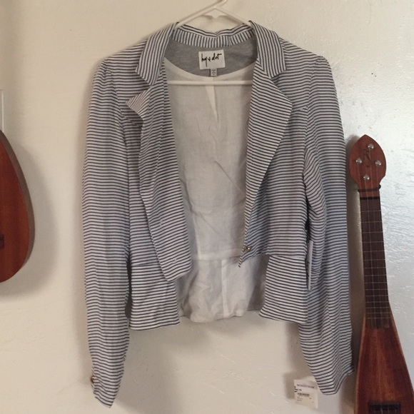 Hy & Dot Stripe Blazer NWT, Navy & White, Small - Picture 2 of 7